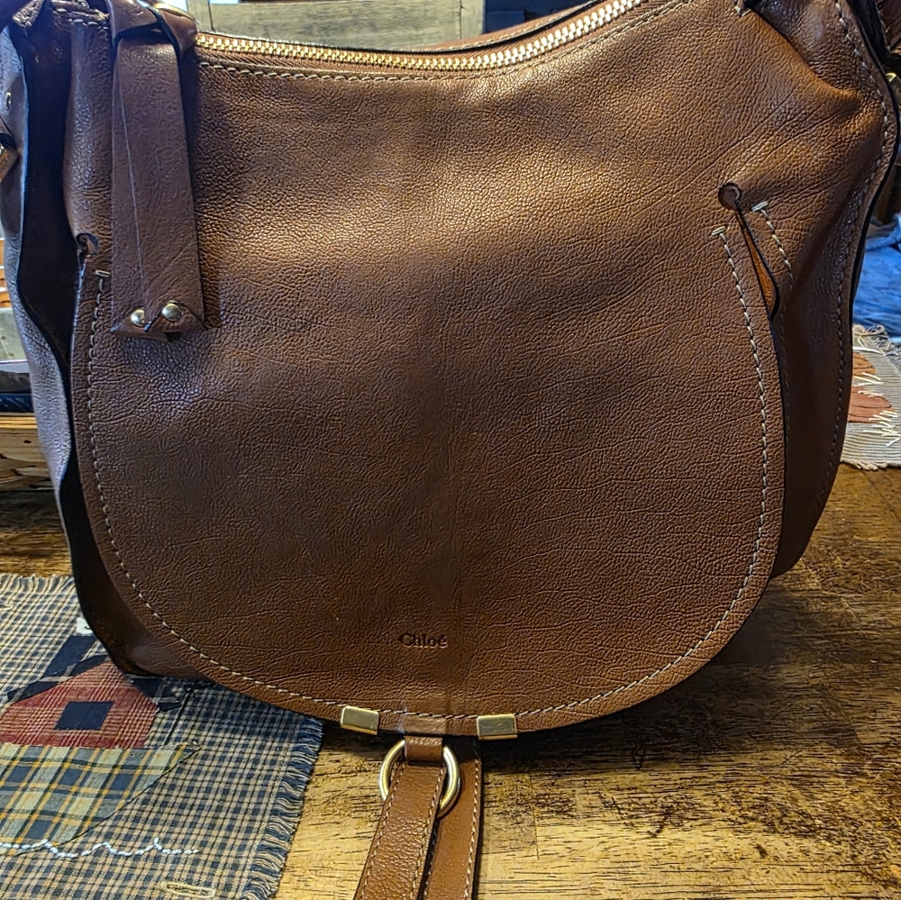 Chloe Brown Leather Shoulder Bag - Picture 2 of 16